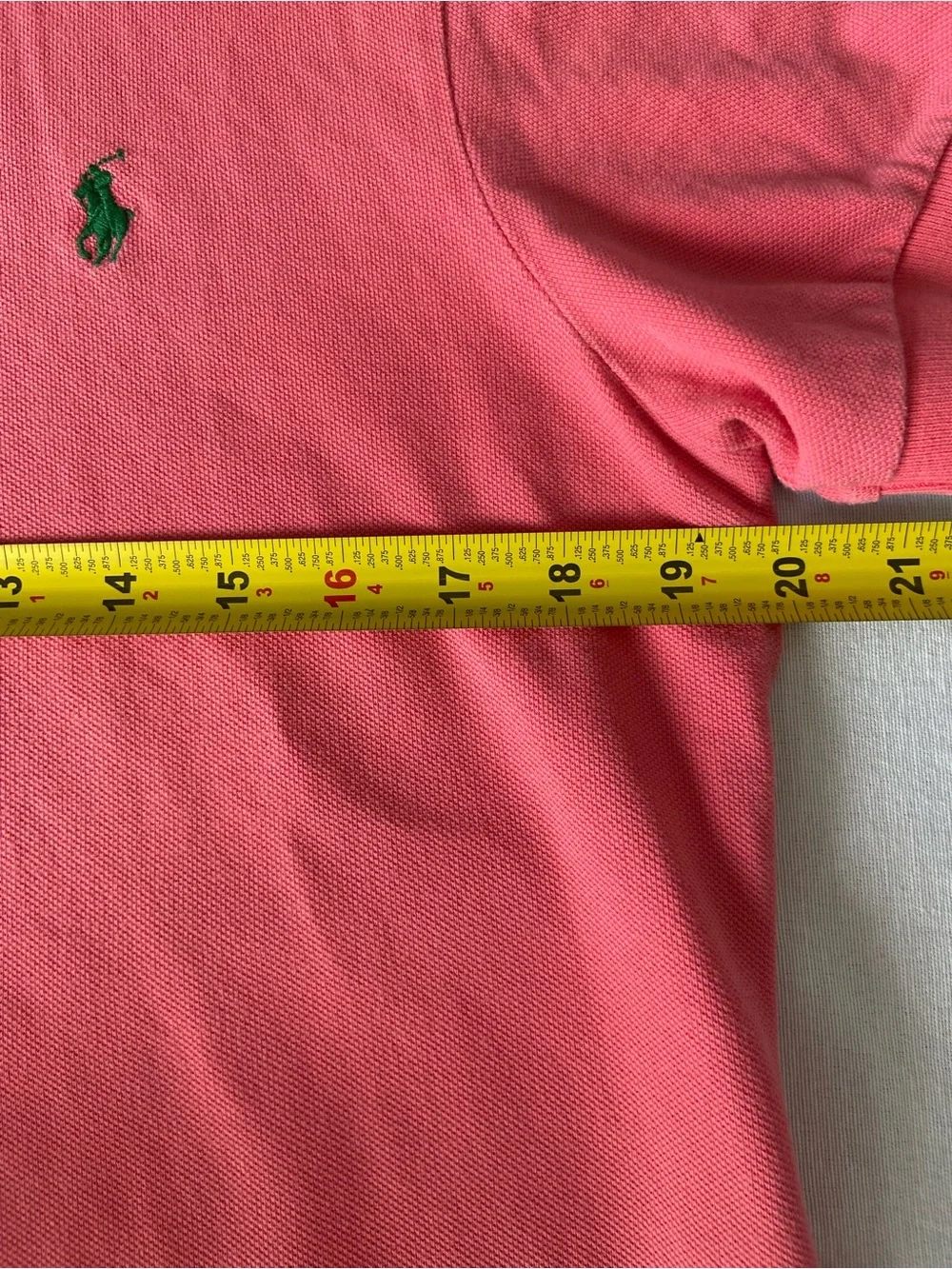 Ralph Lauren Men’s Coral Pink Polo with Green Logo